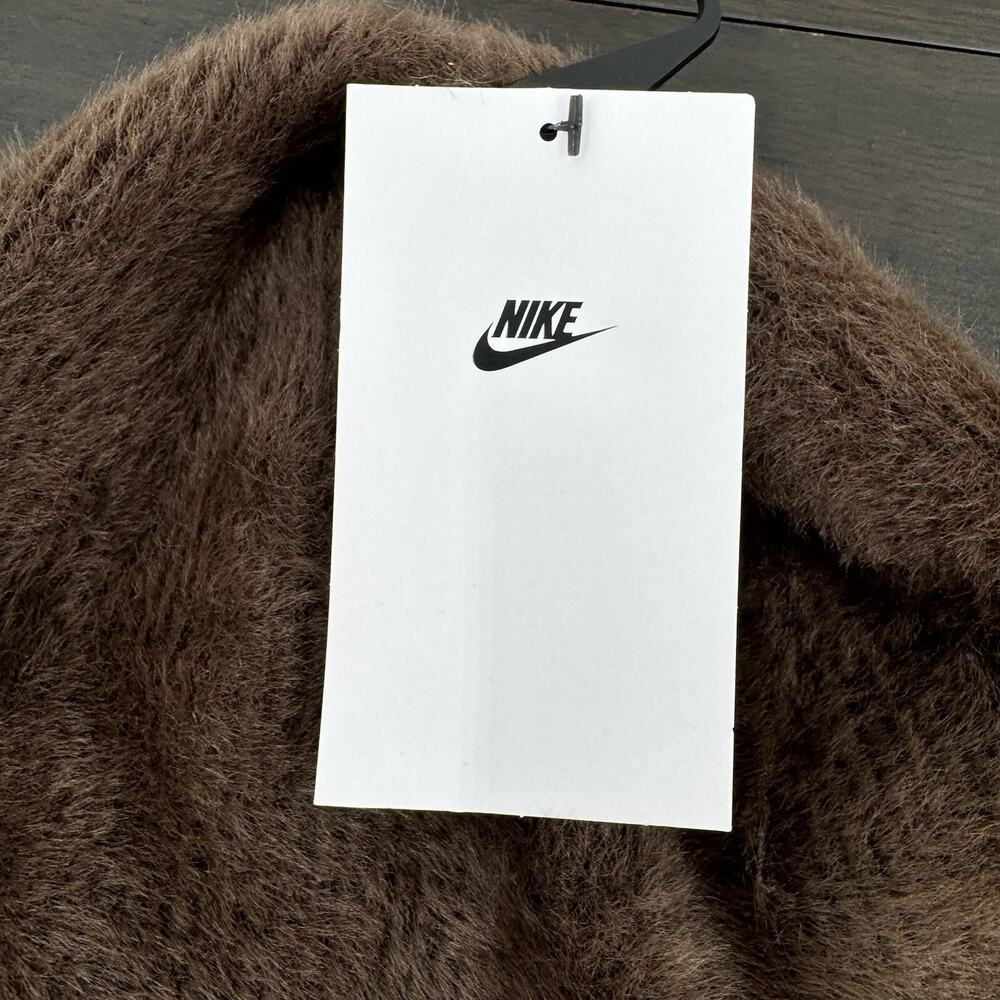 Nike Womens Peak Beanie Baroque Brown Fuzzy Sock Hat Cap OSFM NWT - Picture 6 of 9
